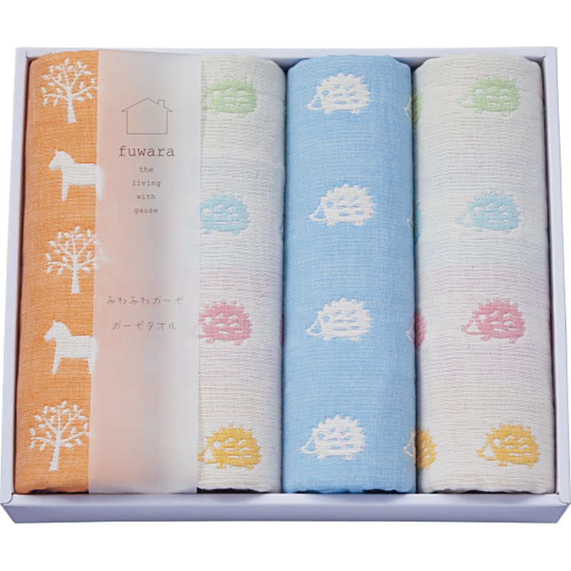 ふわら 四重織フェイスタオル4枚セット /プレゼント ギフト タオル 日用品・ヘルスケア お歳暮 お年賀 クリスマス ギフト