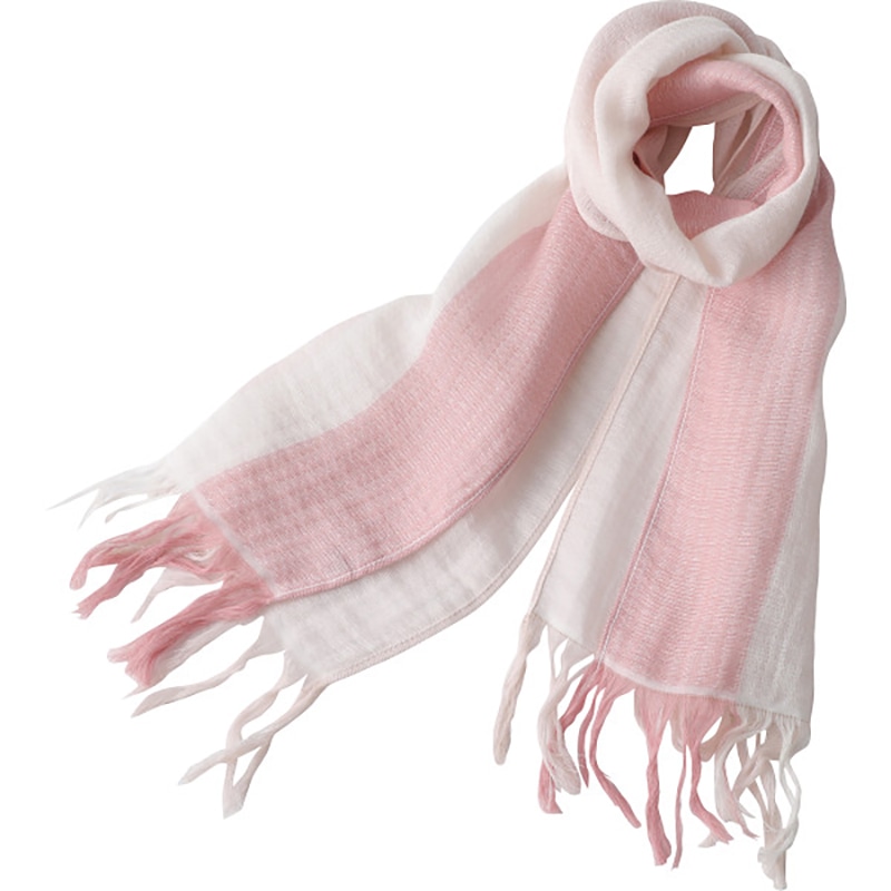 ラインカラーマフラー 薄紅×さくら ／プレゼント ギフト レディースマフラー・ストール マフラー・スカーフ バッグ・小物・雑貨 ファッション お歳暮 お年賀 クリスマス ギフト