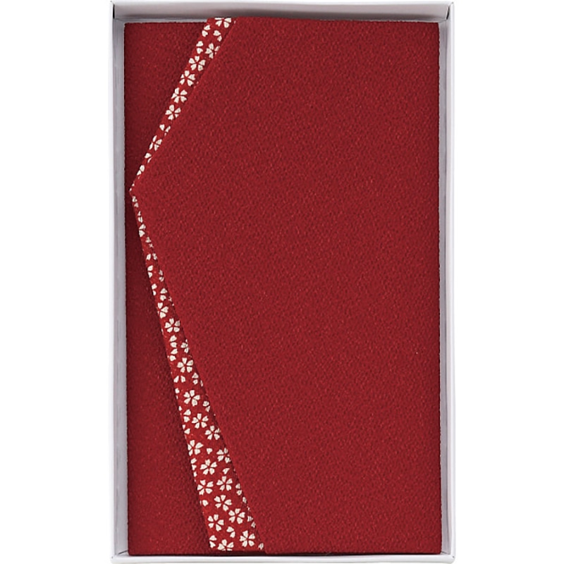 小花エステルちりめん金封ふくさ エンジ ／プレゼント ギフト ふくさ 冠婚葬祭 日用品・ヘルスケア お歳暮 お年賀 クリスマス ギフト