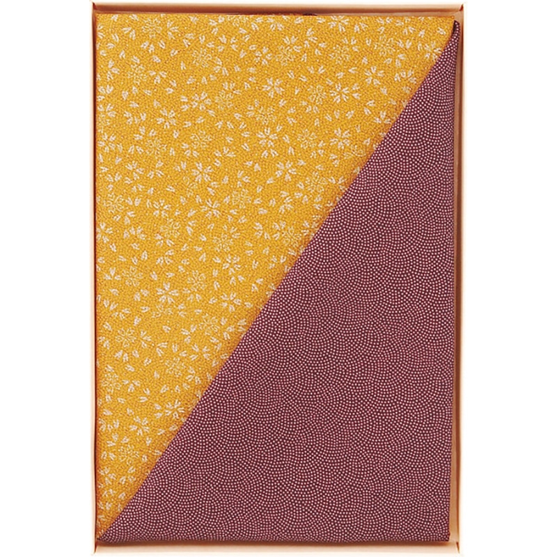 二巾一越織両面柄ふろしき 紫/金茶 サメ小紋/小桜 ／プレゼント ギフト 風呂敷 冠婚葬祭 日用品・ヘルスケア お歳暮 お年賀 クリスマス ギフト