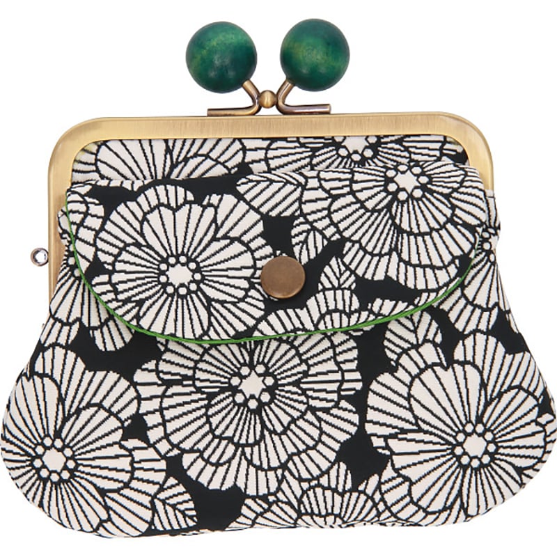 くろちく ふくれ織り 親子がま口 漆黒 ／プレゼント ギフト レディース財布 財布・ケース バッグ・小物・雑貨 ファッション お歳暮 お年賀 クリスマス ギフト