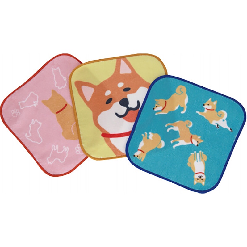 おしゃれミニタオル3枚セット しば犬 /プレゼント ギフト タオル 日用品・ヘルスケア お歳暮 お年賀 クリスマス ギフト