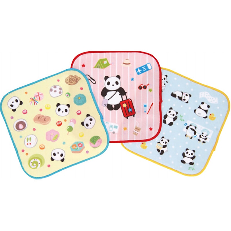 おしゃれミニタオル3枚セット パンダ ／プレゼント ギフト タオル 日用品・ヘルスケア お歳暮 お年賀 クリスマス ギフト