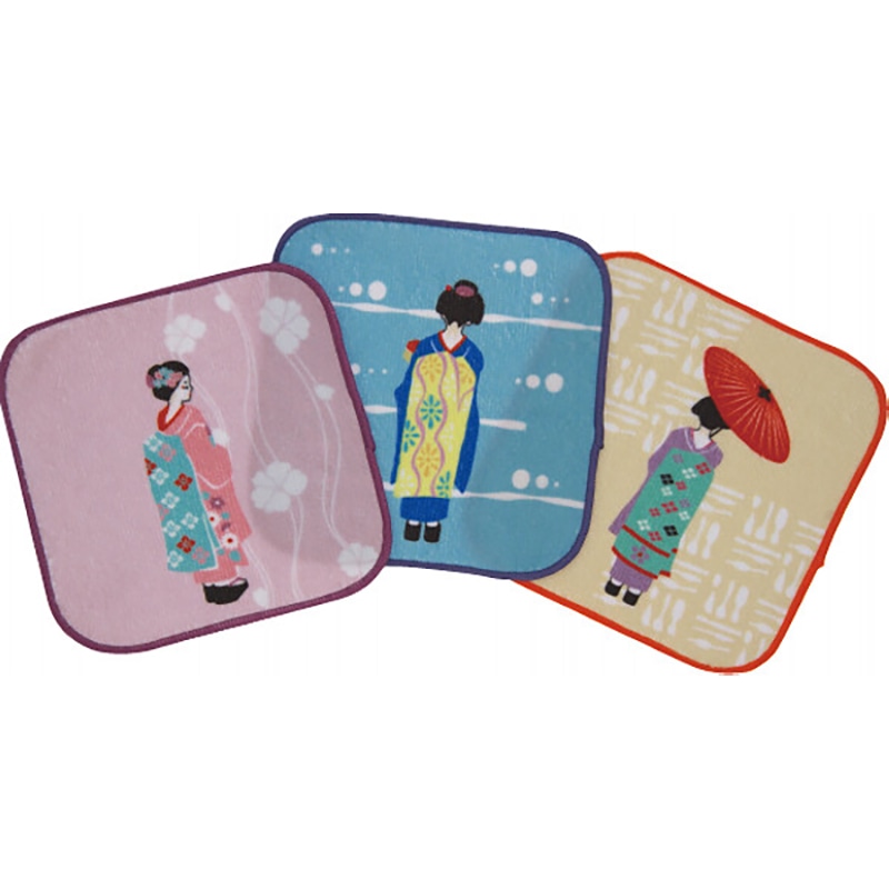 おしゃれミニタオル3枚セット まいこ ／プレゼント ギフト タオル 日用品・ヘルスケア お歳暮 お年賀 クリスマス ギフト