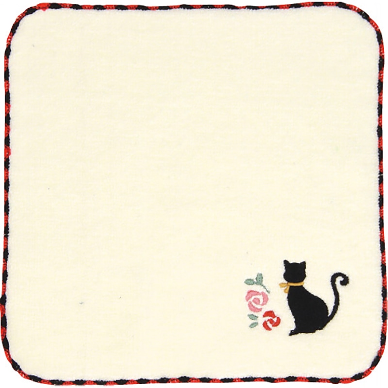 おしゃれ刺繍ミニハンカチ モダン猫 /プレゼント ギフト ハンドタオル ハンカチ・ハンドタオル バッグ・小物・雑貨 ファッション お歳暮 お年賀 クリスマス ギフト