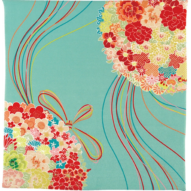 ちりめん風呂敷 薬玉青 /プレゼント ギフト 風呂敷 冠婚葬祭 日用品・ヘルスケア お歳暮 お年賀 クリスマス ギフト