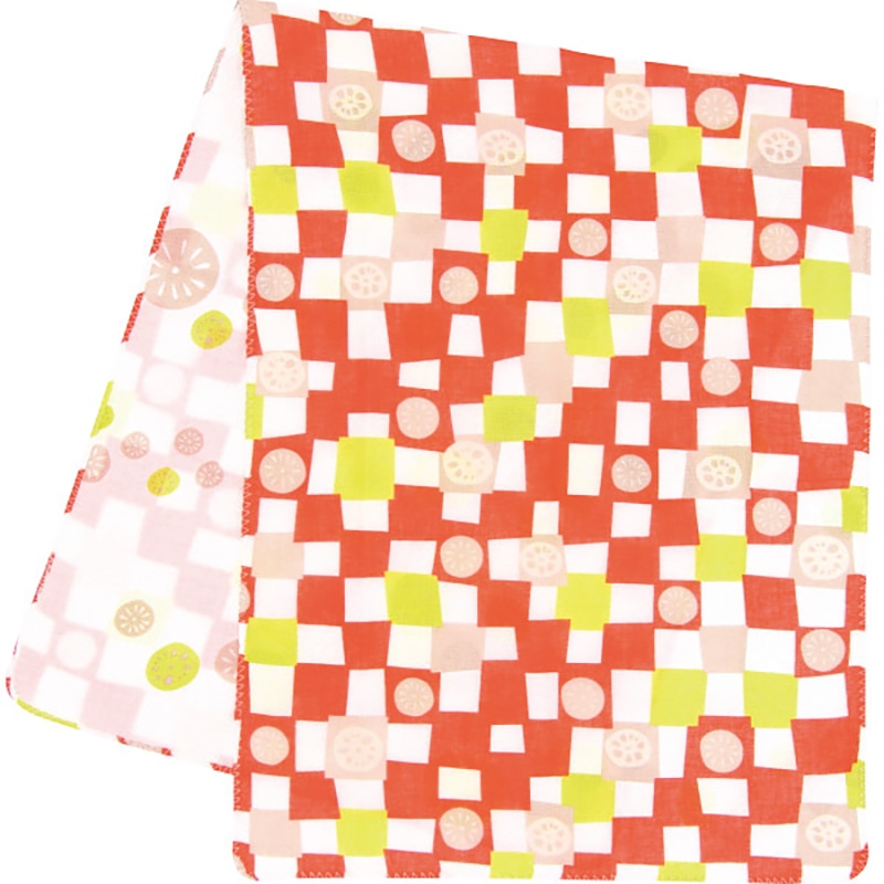 くろちく 両面ガーゼてぬぐい れんこん市松 ／プレゼント ギフト ハンドタオル ハンカチ・ハンドタオル バッグ・小物・雑貨 ファッション お歳暮 お年賀 クリスマス ギフト