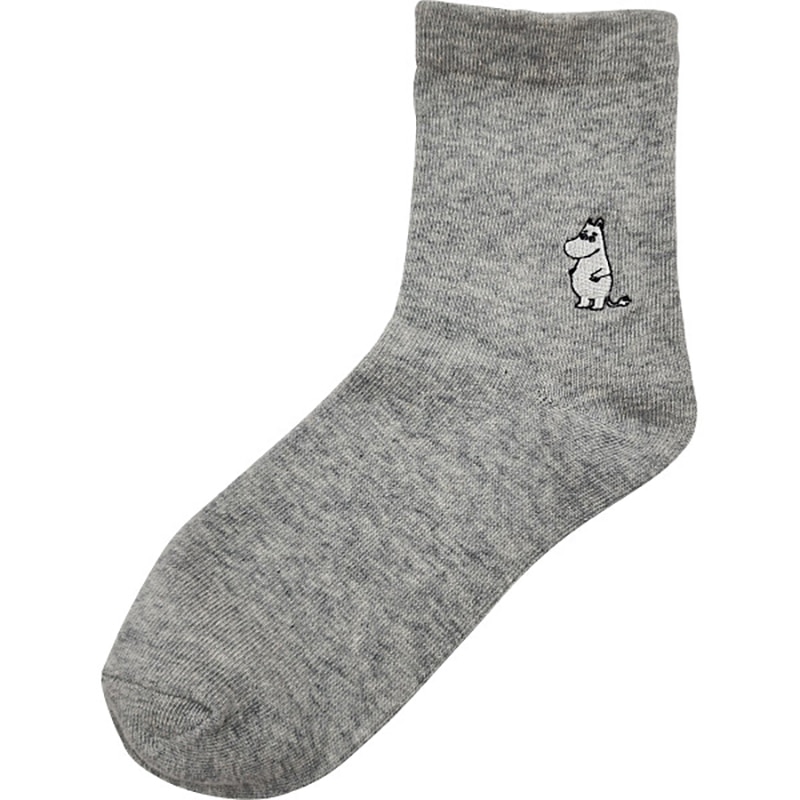 ムーミン ゴムユッタリソックス ムーミン刺繍 グレー ／プレゼント ギフト 靴下 靴下・レッグウェア レディースファッション ファッション お歳暮 お年賀 クリスマス ギフト