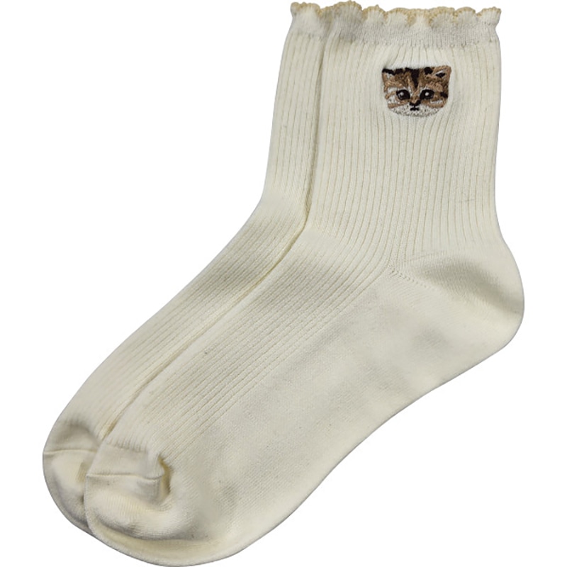 ポール&ジョー レディースソックス ワンポイント刺繍 ホワイト ／プレゼント ギフト 靴下 靴下・レッグウェア レディースファッション ファッション お歳暮 お年賀 クリスマス ギフト