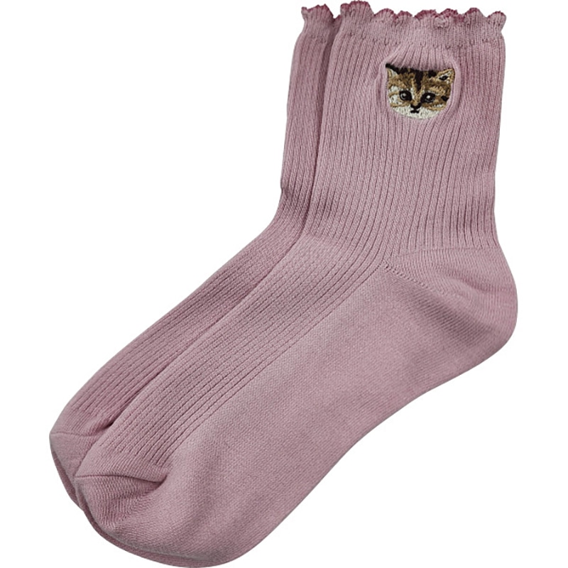 ポール&ジョー レディースソックス ワンポイント刺繍 ピンク ／プレゼント ギフト 靴下 靴下・レッグウェア レディースファッション ファッション お歳暮 お年賀 クリスマス ギフト