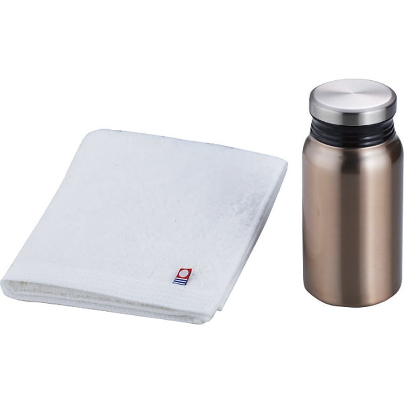 リュクス サーモボトル&今治タオルセット ブロンズ /プレゼント ギフト 水筒 キッチン用品 お歳暮 お年賀 クリスマス ギフト
