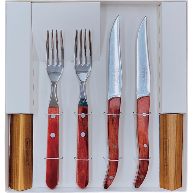 トラモンティーナ ポリウッド EUテーブルナイフ&フォーク レッド ／プレゼント ギフト カトラリーセット 箸・カトラリー キッチン用品 お歳暮 お年賀 クリスマス ギフト