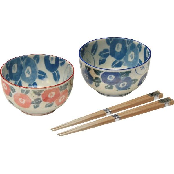 椿 一膳丼ペア ／丼 食器 キッチン用品 ギフト プレゼント プチギフト 祝い お年賀 御年賀 2026 送料無料 人気 年始挨拶 バレンタイン チョコ 以外 子供 友達