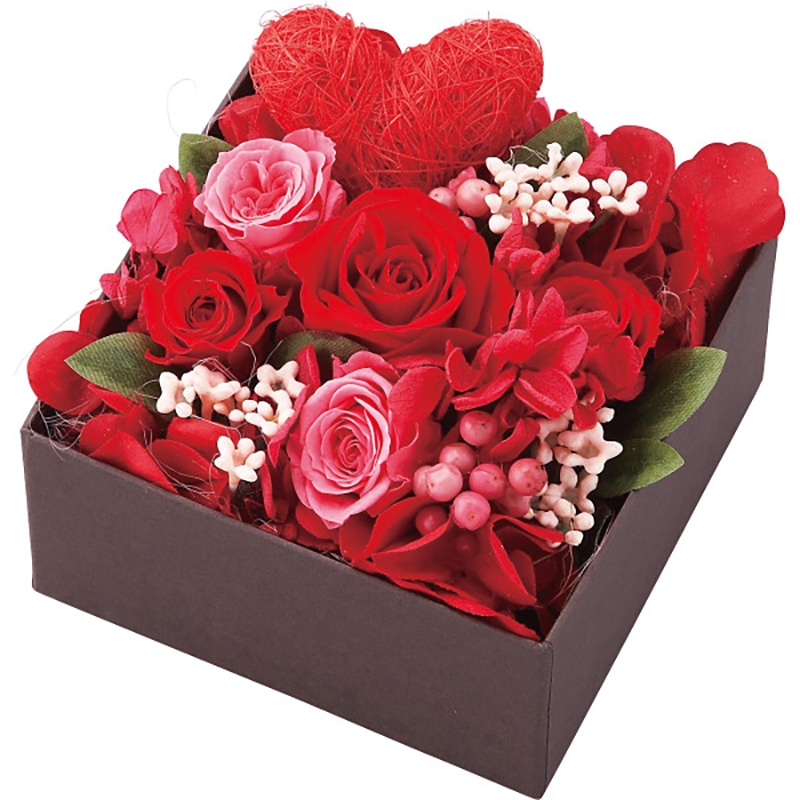 ボックスフラワーアレンジメント(ミッキー&ミニー) /プレゼント ギフト プリザーブドフラワー 花・観葉植物 ガーデニング・農業 お歳暮 お年賀 クリスマス ギフト