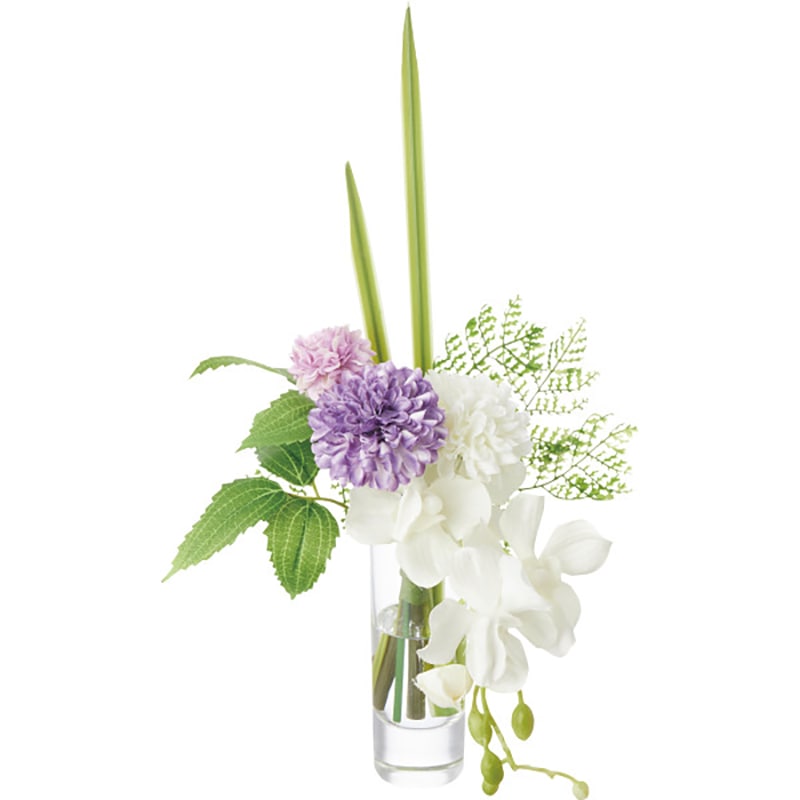 プリマ ガラスウォーター供花 モカラ&マム ホワイト /プレゼント ギフト 造花 造花・人工観葉植物 花・観葉植物 ガーデニング・農業 お歳暮 お年賀 クリスマス ギフト