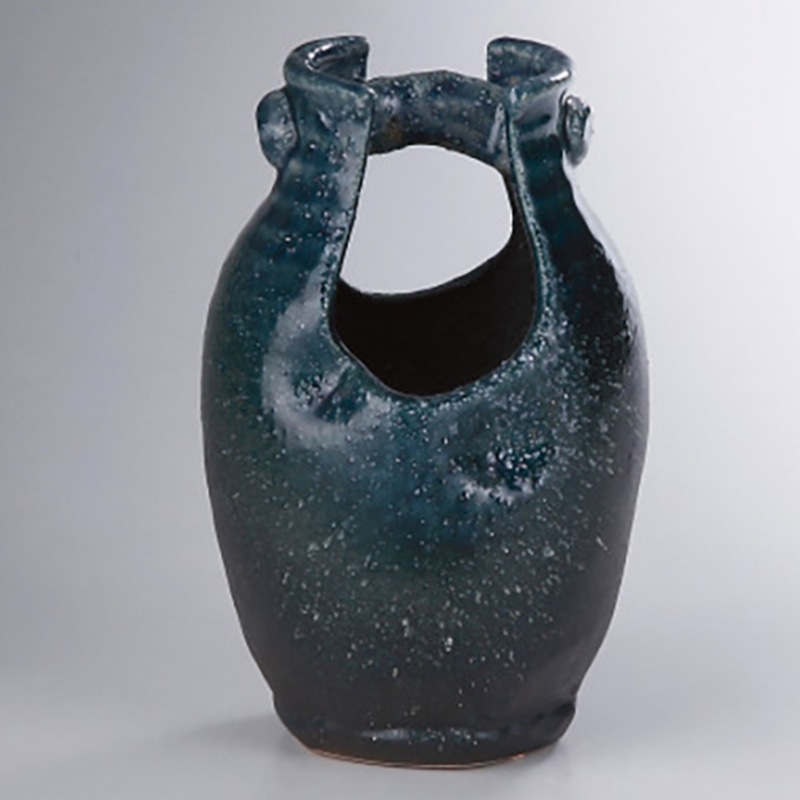 信楽焼 紺窯肌手桶花瓶 /プレゼント ギフト 花瓶 小物・置物 インテリア 住まい・家具 お歳暮 お年賀 クリスマス ギフト