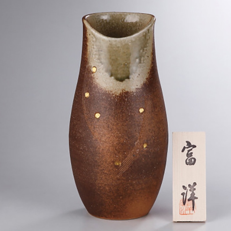 信楽焼 金紋みやび花瓶 /プレゼント ギフト 花瓶 小物・置物 インテリア 住まい・家具 お歳暮 お年賀 クリスマス ギフト