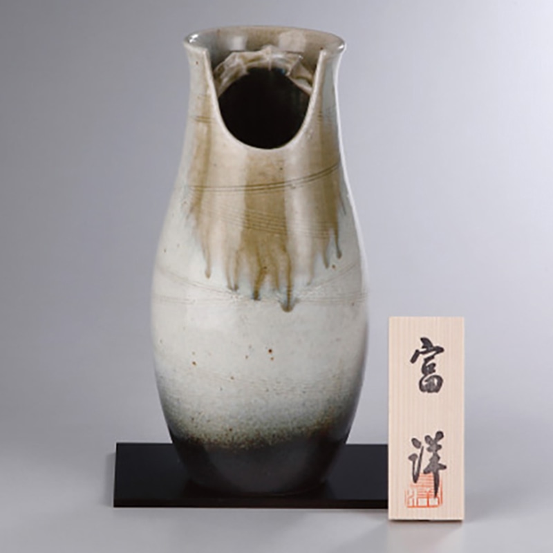 信楽焼 織部窯変手桶花瓶 /プレゼント ギフト 花瓶 小物・置物 インテリア 住まい・家具 お歳暮 お年賀 クリスマス ギフト