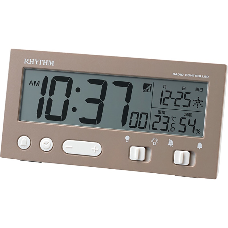 リズム フィットウェーブ D237 茶メタリック色 /プレゼント ギフト 置き時計 置き時計・掛け時計 インテリア 住まい・家具 お歳暮 お年賀 クリスマス ギフト