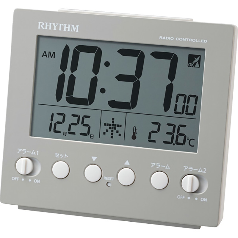 リズム フィットウェーブ D236 グレー /プレゼント ギフト 置き時計 置き時計・掛け時計 インテリア 住まい・家具 お歳暮 お年賀 クリスマス ギフト