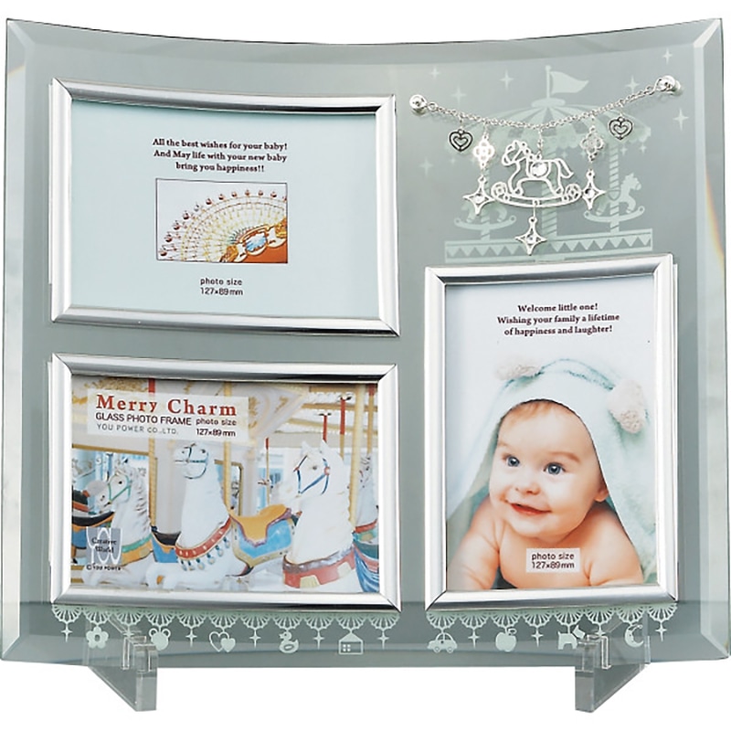 メリーチャーム ガラスフォトフレーム 3窓 /プレゼント ギフト フォトフレーム 小物・置物 インテリア 住まい・家具 お歳暮 お年賀 クリスマス ギフト