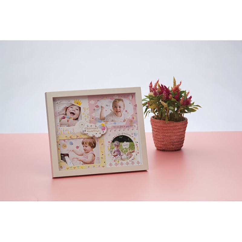 アミカ ベビーフレーム 4窓 ピンク /プレゼント ギフト フォトフレーム 小物・置物 インテリア 住まい・家具 お歳暮 お年賀 クリスマス ギフト