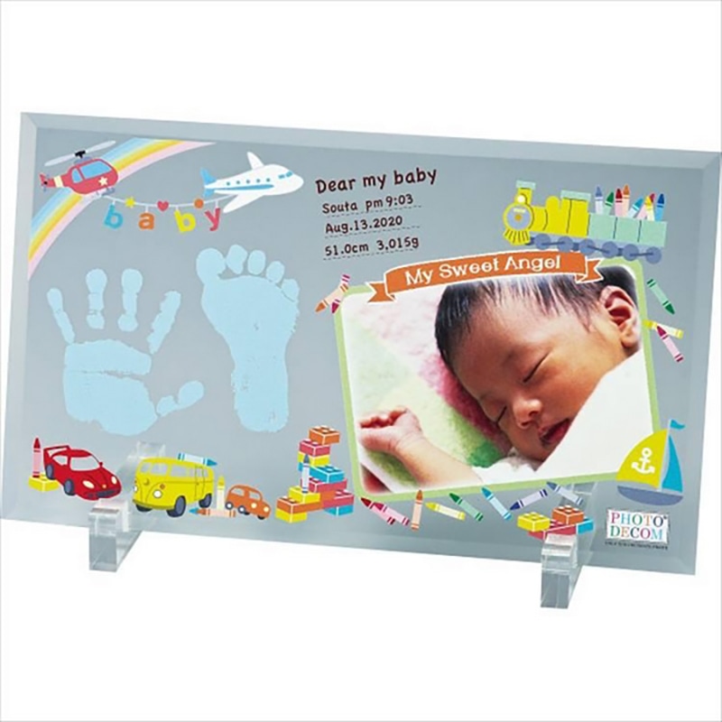 フォトデコムガラスフレーム手形足形(お仕立券) /プレゼント ギフト 手形・足形 メモリアル・記念品 出産祝い・ギフト キッズ・ベビー・マタニティ お歳暮 お年賀 クリスマス ギフト