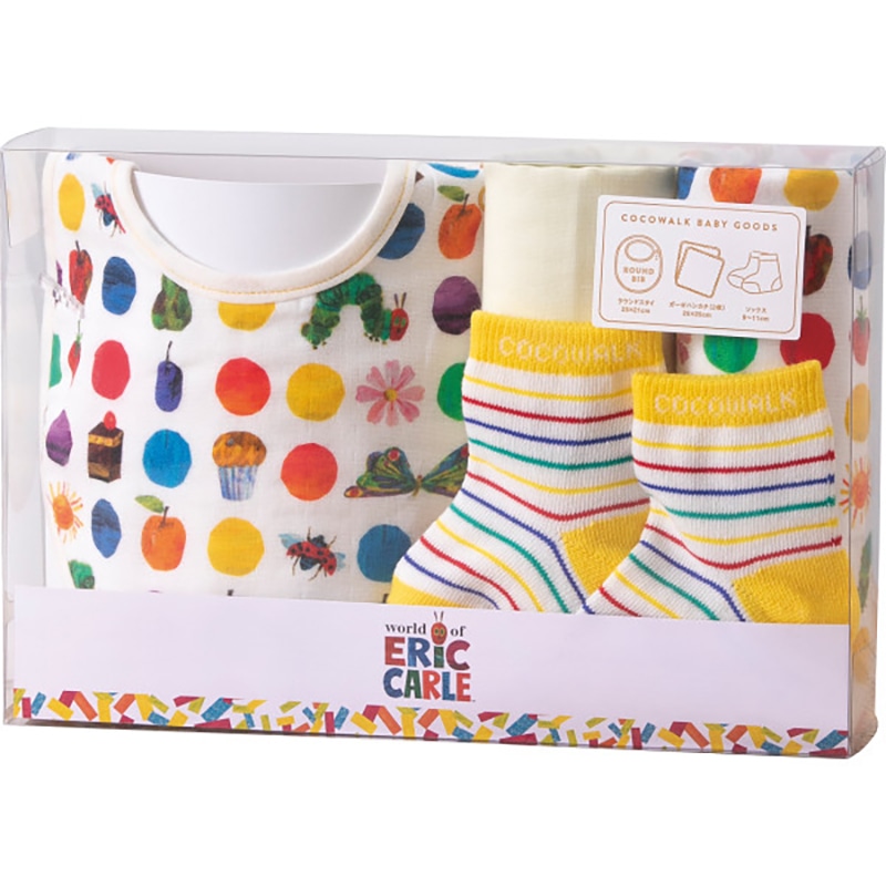 ソックスギフトボックス(はらぺこあおむし) ドット /プレゼント ギフト スタイセット スタイ・お食事エプロン 授乳用品・ベビー用食事用品 キッズ・ベビー・マタニティ お歳暮 お年賀 クリスマス ギフト