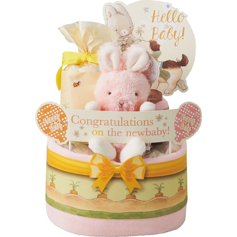 バニーズバイザベイおむつケーキ2段 ピンク /プレゼント ギフト おむつケーキ 出産祝い・ギフト キッズ・ベビー・マタニティ お歳暮 お年賀 クリスマス ギフト