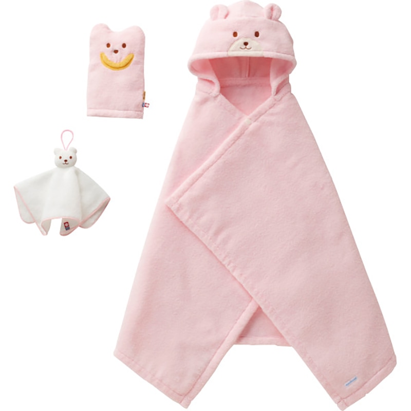 ミキハウス バスポンチョセット ピンク /プレゼント ギフト ファッション雑貨・小物 キッズファッション キッズ・ベビー・マタニティ お歳暮 お年賀 クリスマス ギフト