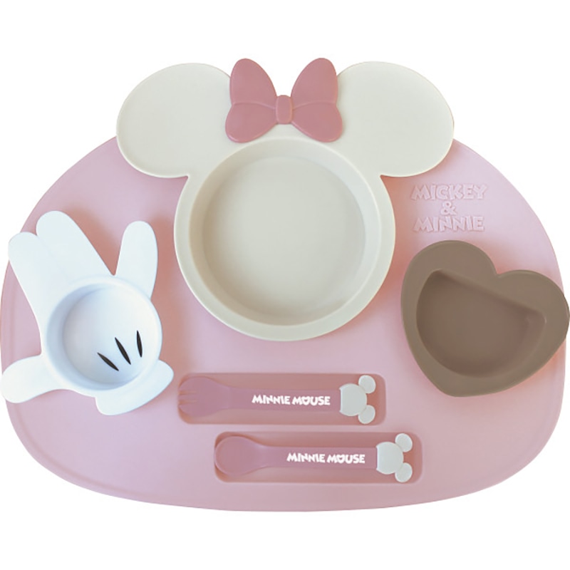アイコンランチプレート ミニーマウス×ピンクベージュ /プレゼント ギフト ベビー食器 授乳用品・ベビー用食事用品 キッズ・ベビー・マタニティ お歳暮 お年賀 クリスマス ギフト