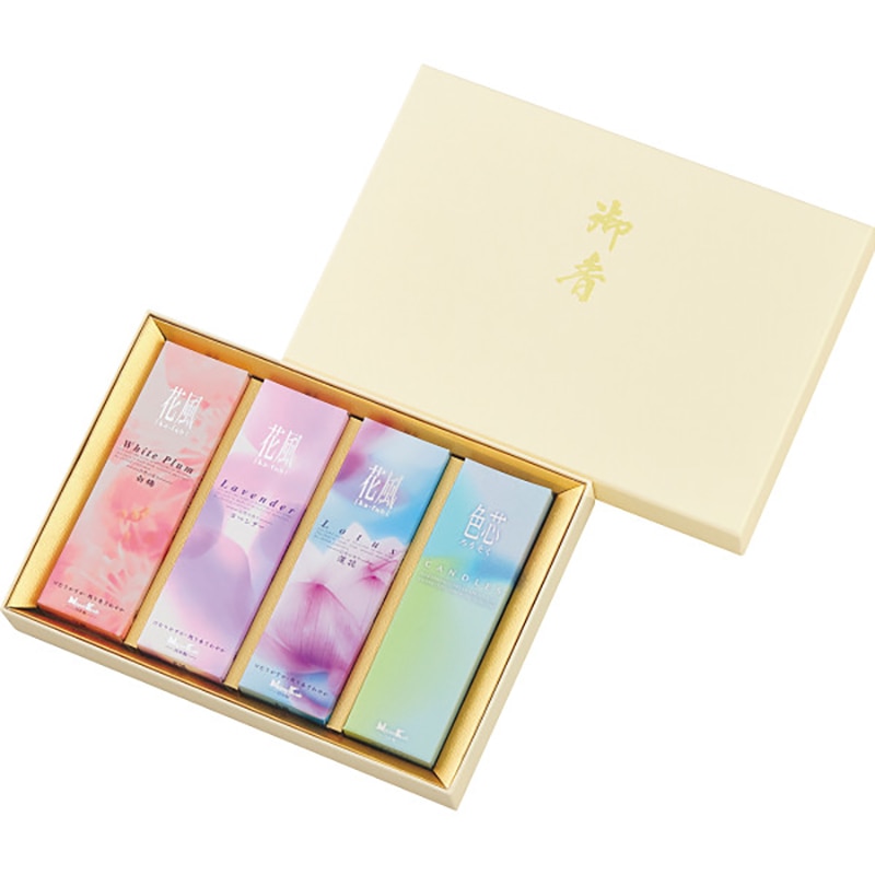 日本香堂 花風 進物 三種・色芯ろうそく入 /プレゼント ギフト 線香 仏壇・仏具・神具 日用品・ヘルスケア お歳暮 お年賀 クリスマス ギフト