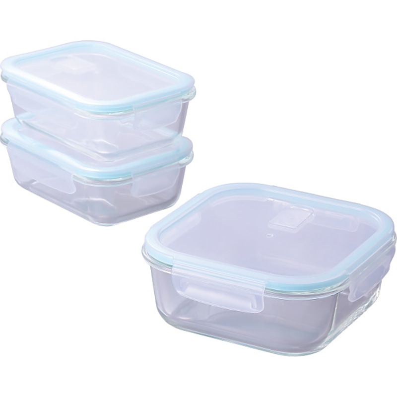 耐熱ガラス容器 3点セット ／プレゼント ギフト 保存容器・キャニスター 保存容器・調味料入れ キッチン用品 お歳暮 お年賀 クリスマス ギフト