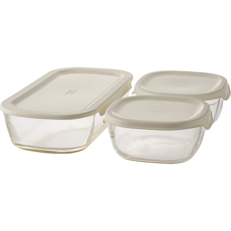 ハリオ スタッキング耐熱ガラスコンテナ3点セット ／プレゼント ギフト 保存容器・キャニスター 保存容器・調味料入れ キッチン用品 お歳暮 お年賀 クリスマス ギフト