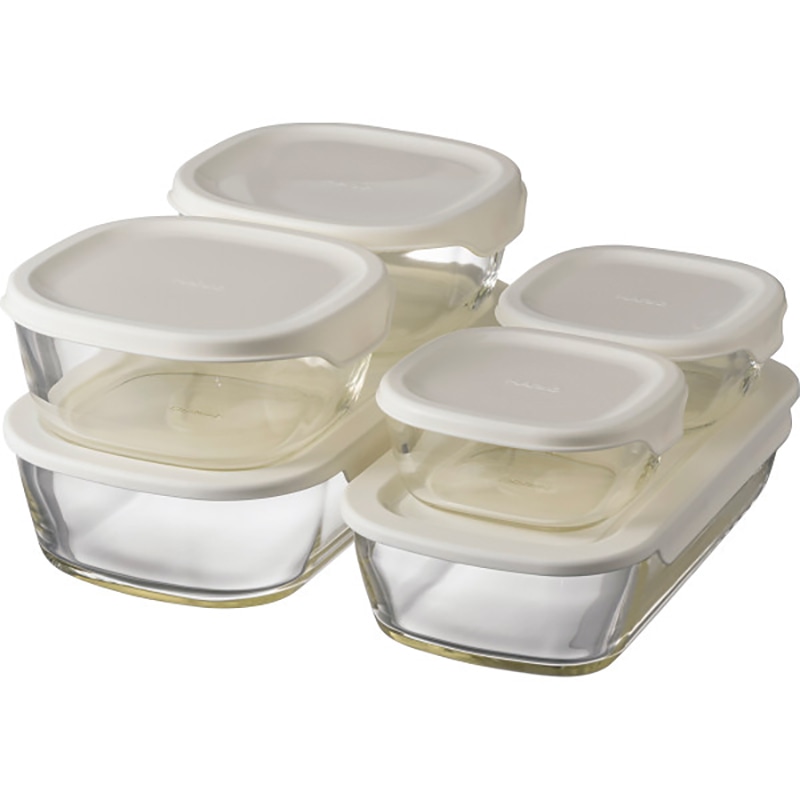 ハリオ スタッキング耐熱ガラスコンテナ6点セット ／プレゼント ギフト 保存容器・キャニスター 保存容器・調味料入れ キッチン用品 お歳暮 お年賀 クリスマス ギフト