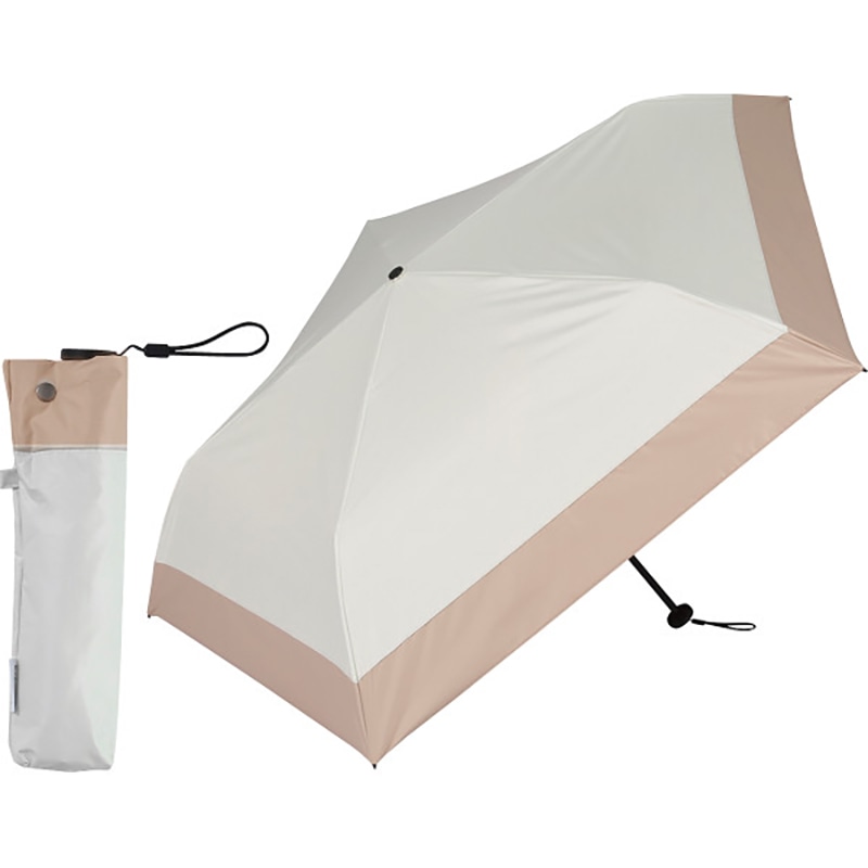 超軽量カーボン5本骨 晴雨兼用傘 バイカラー オフ×ベージュ /プレゼント ギフト 晴雨兼用傘 傘 バッグ・小物・雑貨 ファッション お歳暮 お年賀 クリスマス ギフト