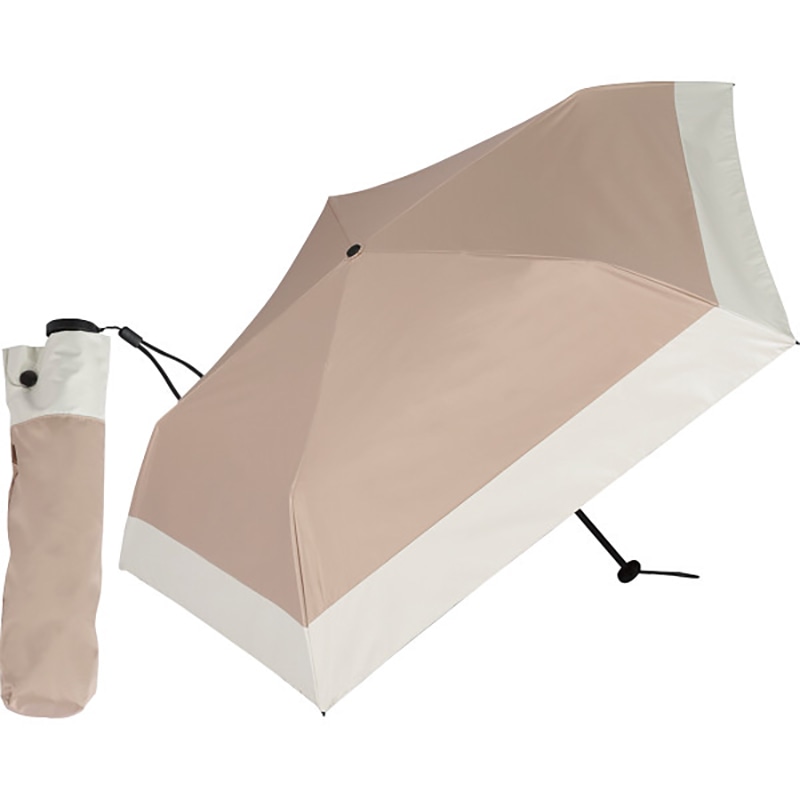 超軽量カーボン5本骨 晴雨兼用傘 バイカラー ベージュ×オフ ／プレゼント ギフト 晴雨兼用傘 傘 バッグ・小物・雑貨 ファッション お歳暮 お年賀 クリスマス ギフト