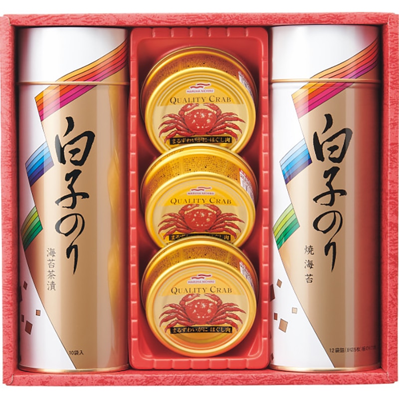 白子のり 海苔・カニ缶詰合せ /プレゼント ギフト セット・詰め合わせ 海苔 乾物 食品 お歳暮 お年賀 クリスマス ギフト