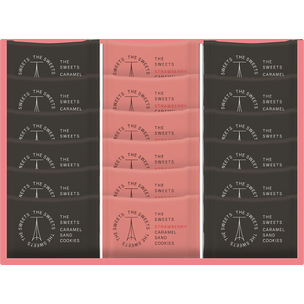 ザ・スウィーツ キャラメルサンドクッキー(オリジナル&苺)(18個) ／クッキー クッキー・焼き菓子 スイーツ・お菓子 食品 ギフト プレゼント プチギフト 祝い お年賀 御年賀 2026 送料無料 人気 年始挨拶 バレンタイン チョコ 以外 子供 友達
