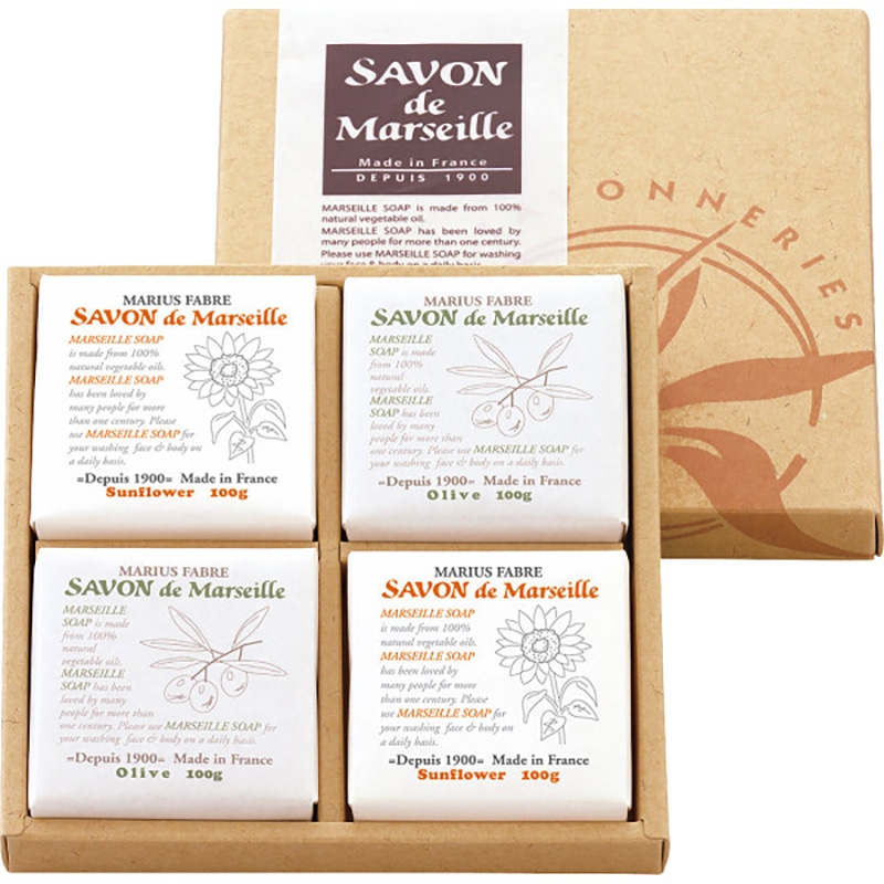 サボンドマルセイユ マルセイユ無香料ギフトセット 4個入 /プレゼント ギフト 石けん・ボディソープ ボディケア コスメ・ヘアケア お歳暮 お年賀 クリスマス ギフト