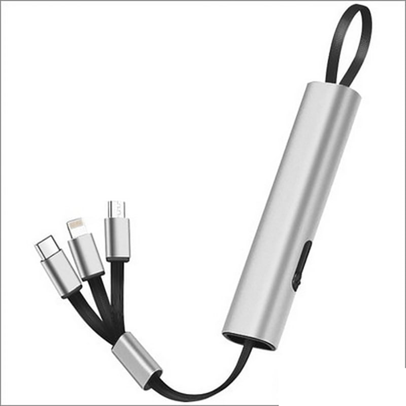 3IN1マルチケーブル シルバー ／プレゼント ギフト バッテリー・充電器 タブレットPC・スマートフォン お歳暮 お年賀 クリスマス ギフト