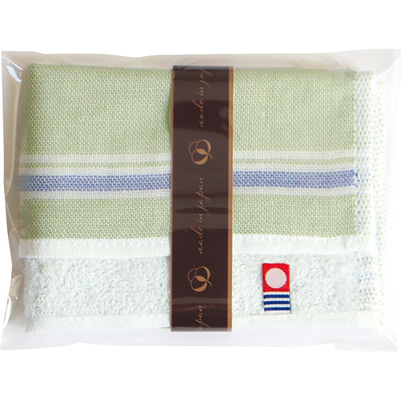 今治 パイル&ガーゼハンカチ(袋入) グリーン /プレゼント ギフト ハンドタオル ハンカチ・ハンドタオル バッグ・小物・雑貨 ファッション お歳暮 お年賀 クリスマス ギフト