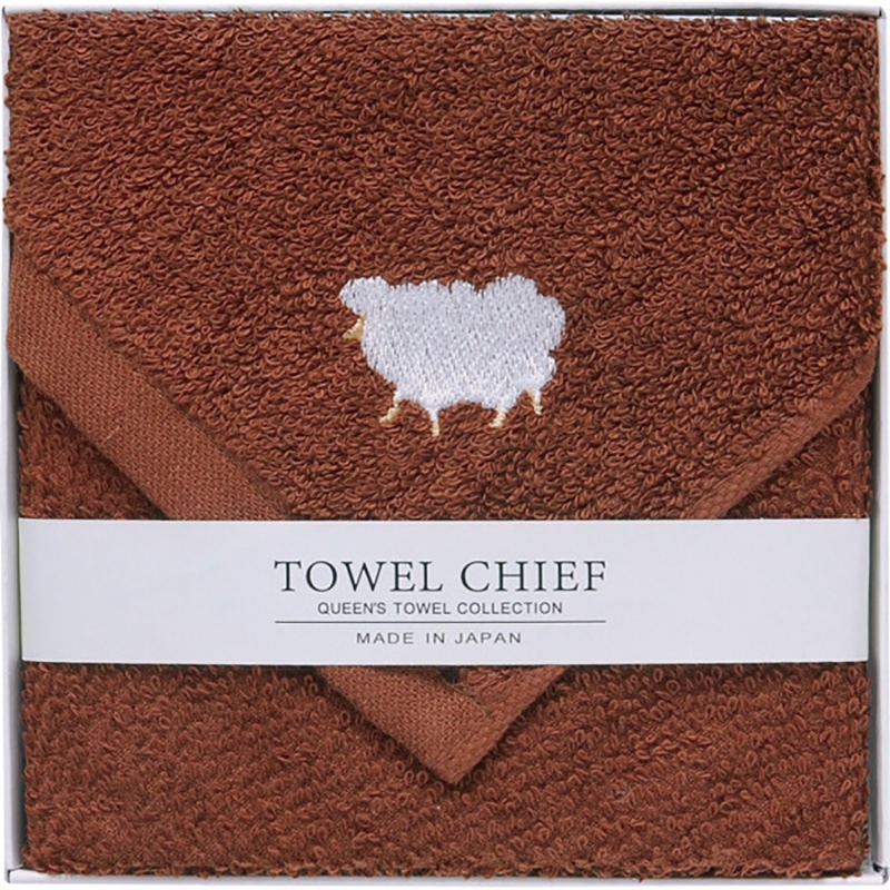 アニマルズかわいい国産大判タオルハンカチ ブラウン ／プレゼント ギフト ハンドタオル ハンカチ・ハンドタオル バッグ・小物・雑貨 ファッション お歳暮 お年賀 クリスマス ギフト