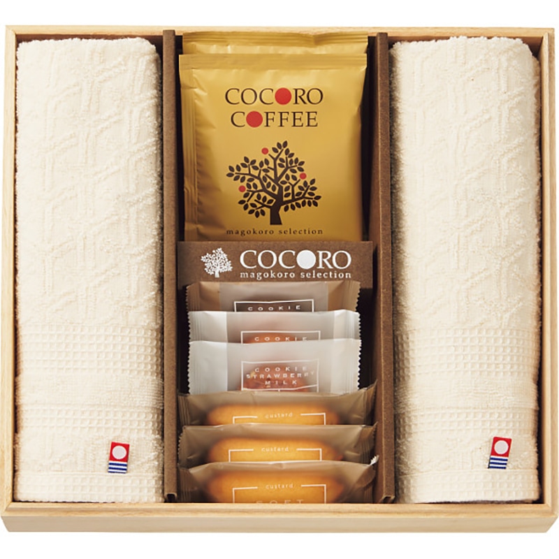ココロ 今治タオル・スイーツセット(木箱入) /プレゼント ギフト タオル 日用品・ヘルスケア お歳暮 お年賀 クリスマス ギフト