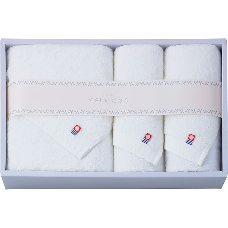 やさしいたおる バス・フェイスタオルセット ホワイト /プレゼント ギフト タオル 日用品・ヘルスケア お歳暮 お年賀 クリスマス ギフト