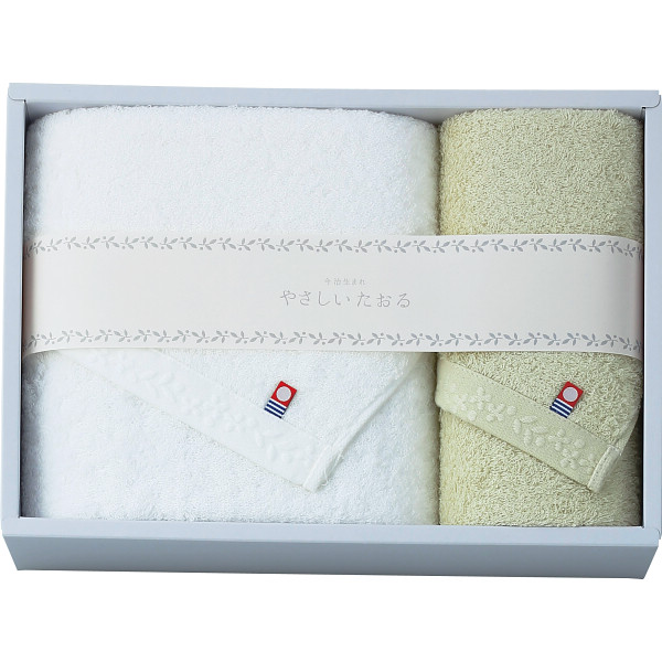 やさしいたおる バス・フェイスタオルセット グリーン /タオル 日用品・ヘルスケア ギフト プレゼント プチギフト 祝い お年賀 御年賀 2026 送料無料 人気 年始挨拶 バレンタイン チョコ 以外 子供 友達