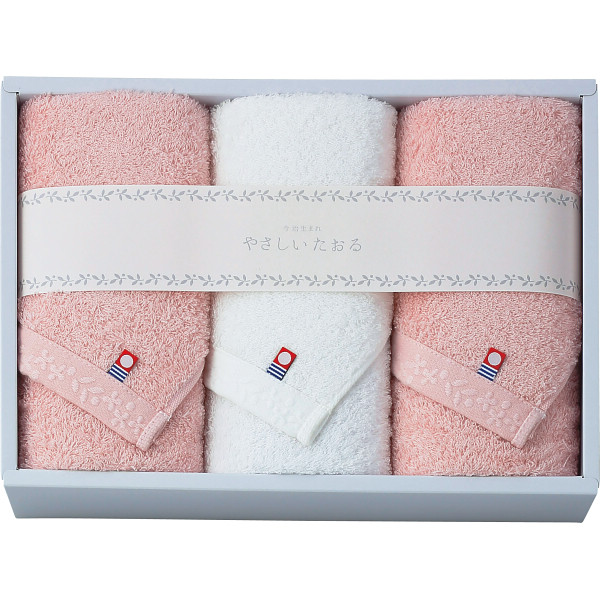 やさしいたおる フェイスタオル3枚セット ピンク ／タオル 日用品・ヘルスケア ギフト プレゼント プチギフト 祝い お年賀 御年賀 2026 送料無料 人気 年始挨拶 バレンタイン チョコ 以外 子供 友達