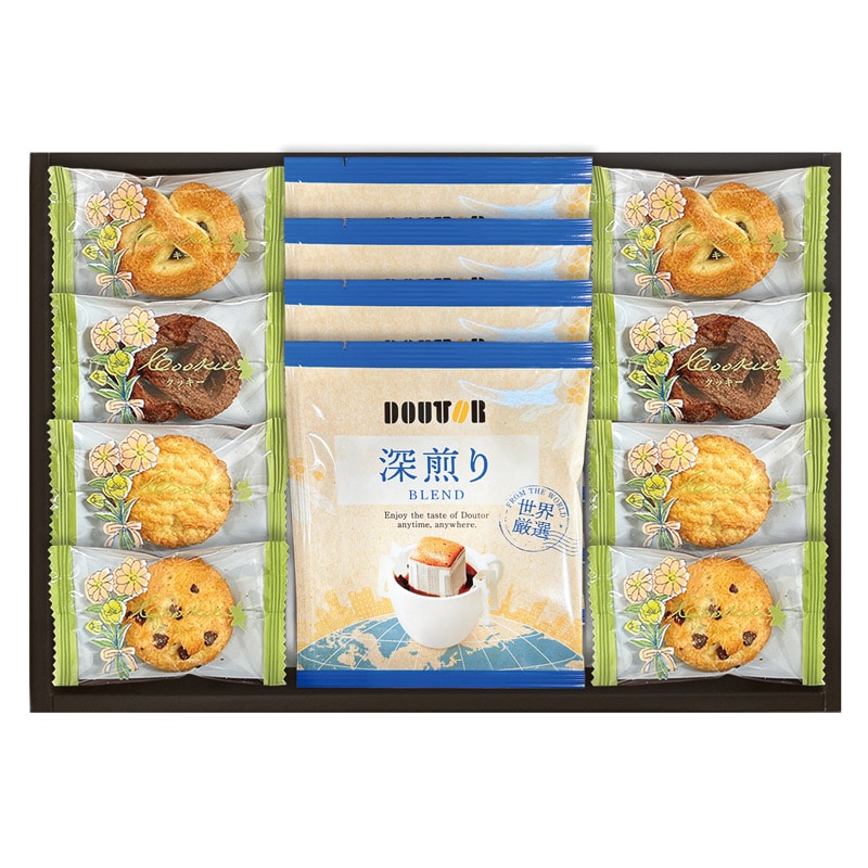 ドトールコーヒと4種類のクッキー詰合せ  ／各種洋菓子セット 洋菓子 スイーツ・お菓子 食品 ギフト プレゼント プチギフト 祝い バレンタイン チョコ 以外 子供 友達 ホワイトデー お返し 人気 カード