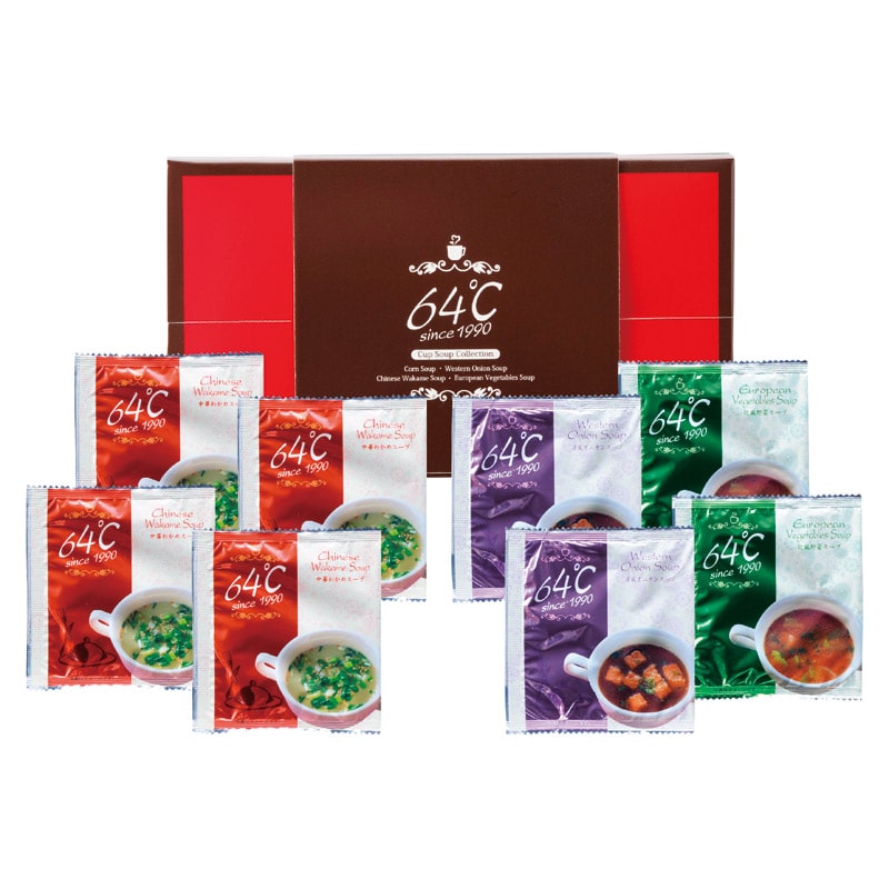 64℃ スープギフト  ／スープ 洋風惣菜 惣菜・レトルト 食品 ギフト プレゼント プチギフト 祝い バレンタイン チョコ 以外 子供 友達 ホワイトデー お返し 人気 カード