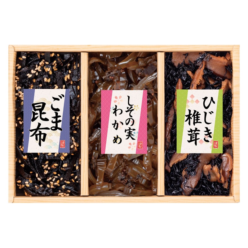廣川昆布 風味彩々 3品佃煮詰合せ  ／佃煮 和風惣菜 惣菜・レトルト 食品 ギフト プレゼント プチギフト 祝い バレンタイン チョコ 以外 子供 友達 ホワイトデー お返し 人気 カード
